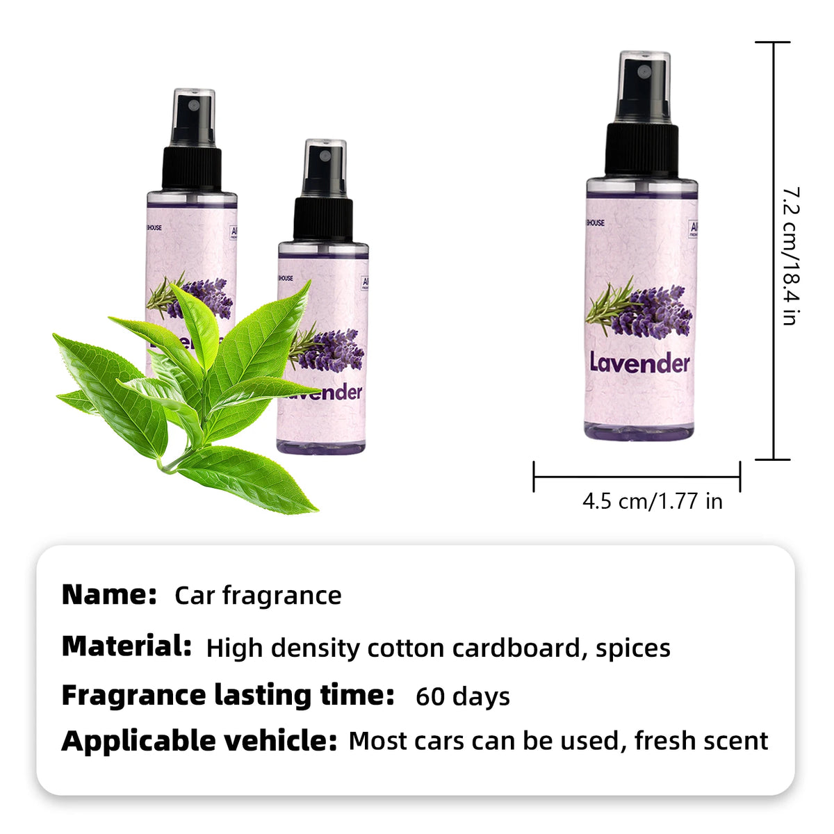 100ml LAVENDER-Scented Hand-Sprayed Air Freshener – Car Spray, Home Air Purifying & Deodorizing Fragrance