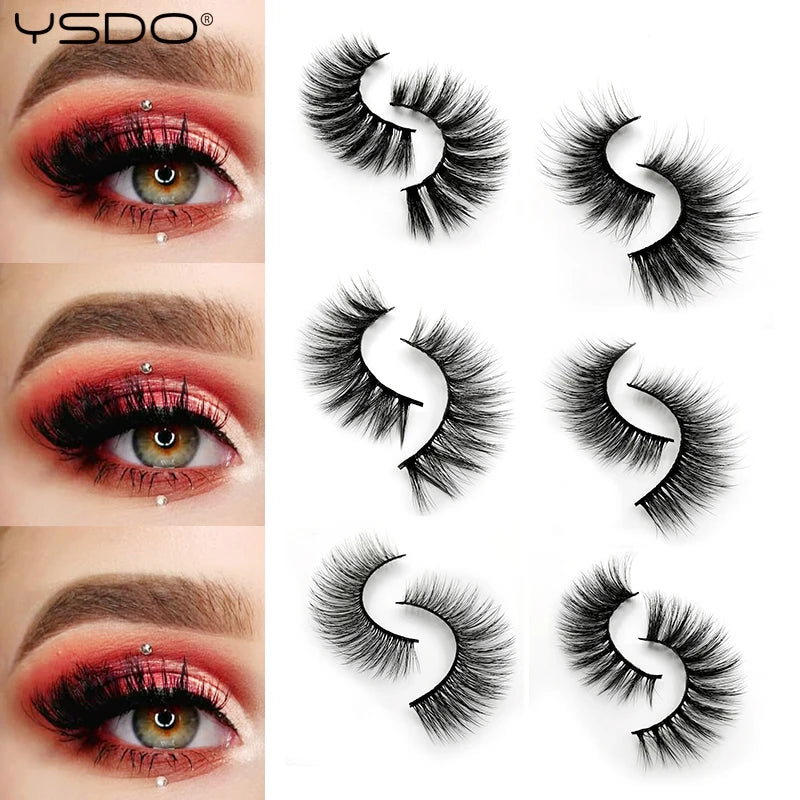 5 Pairs Mink EyeLashes 3D False Lashes Winged Thick Makeup Eye Lash Dramatic Lashes Natural Volume Soft Fake Eye Lashes G800